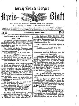Groß-Wartenberger Kreisblatt vom 06.05.1911