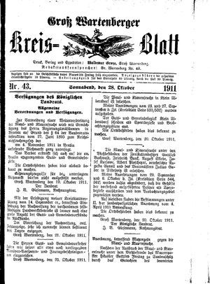 Groß-Wartenberger Kreisblatt on Oct 28, 1911