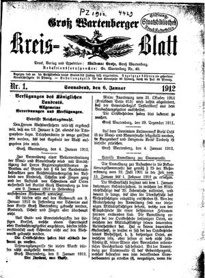 Groß-Wartenberger Kreisblatt vom 06.01.1912