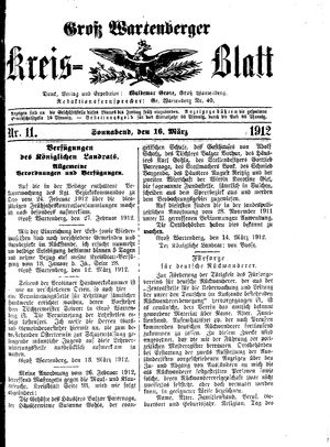 Groß-Wartenberger Kreisblatt vom 16.03.1912