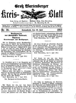 Groß-Wartenberger Kreisblatt on Jul 13, 1912