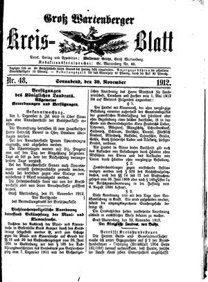 Groß-Wartenberger Kreisblatt vom 30.11.1912