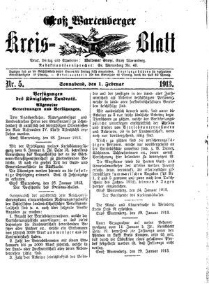 Groß-Wartenberger Kreisblatt vom 01.02.1913