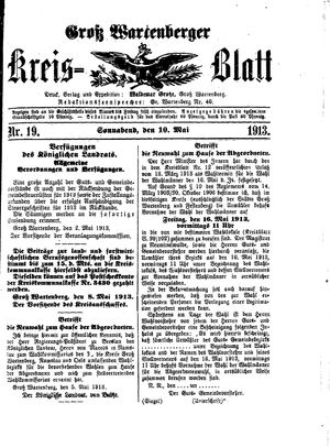 Groß-Wartenberger Kreisblatt vom 10.05.1913