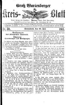 Groß-Wartenberger Kreisblatt vom 26.07.1913