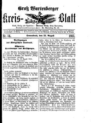 Groß-Wartenberger Kreisblatt vom 23.08.1913