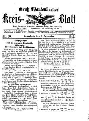 Groß-Wartenberger Kreisblatt vom 06.09.1913