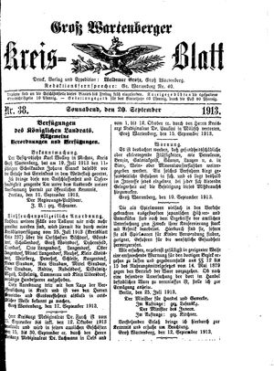 Groß-Wartenberger Kreisblatt on Sep 20, 1913