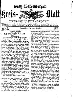 Groß-Wartenberger Kreisblatt vom 04.10.1913