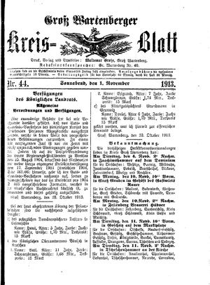 Groß-Wartenberger Kreisblatt on Nov 1, 1913