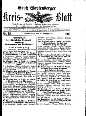 Groß-Wartenberger Kreisblatt vom 08.11.1913