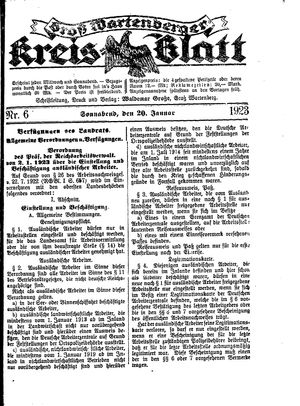 Groß-Wartenberger Kreisblatt vom 20.01.1923