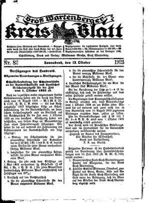 Groß-Wartenberger Kreisblatt vom 13.10.1923