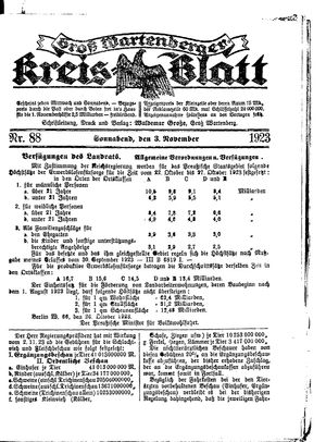 Groß-Wartenberger Kreisblatt vom 03.11.1923