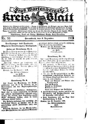 Groß-Wartenberger Kreisblatt on Dec 8, 1923