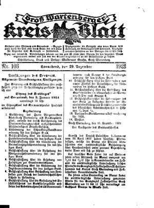 Groß-Wartenberger Kreisblatt on Dec 29, 1923