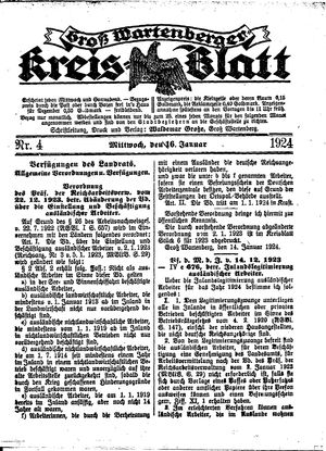 Groß-Wartenberger Kreisblatt on Jan 16, 1924