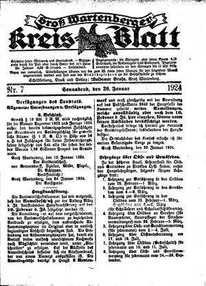 Groß-Wartenberger Kreisblatt vom 26.01.1924