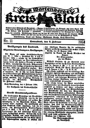 Groß-Wartenberger Kreisblatt vom 09.02.1924
