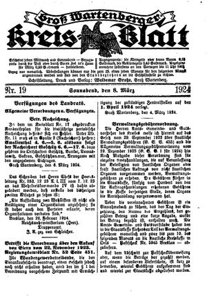 Groß-Wartenberger Kreisblatt vom 08.03.1924