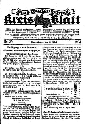 Groß-Wartenberger Kreisblatt vom 03.05.1924