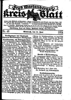 Groß-Wartenberger Kreisblatt on Jun 11, 1924
