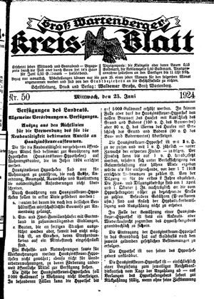 Groß-Wartenberger Kreisblatt on Jun 25, 1924
