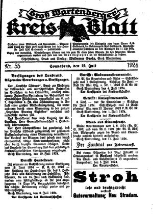 Groß-Wartenberger Kreisblatt vom 12.07.1924