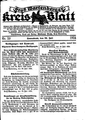 Groß-Wartenberger Kreisblatt vom 26.07.1924