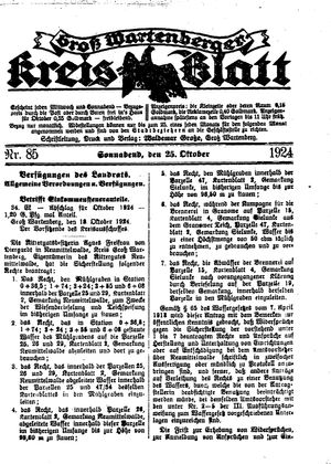 Groß-Wartenberger Kreisblatt vom 25.10.1924