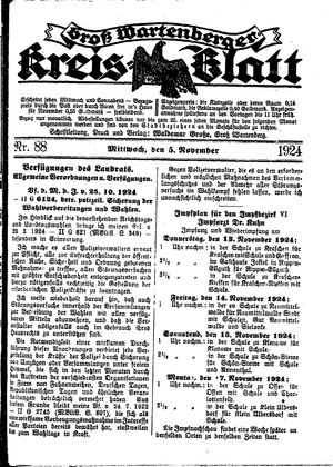 Groß-Wartenberger Kreisblatt on Nov 5, 1924