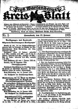 Groß-Wartenberger Kreisblatt vom 17.01.1925