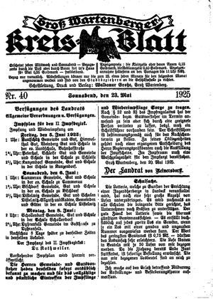 Groß-Wartenberger Kreisblatt on May 23, 1925