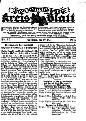 Groß-Wartenberger Kreisblatt on May 27, 1925