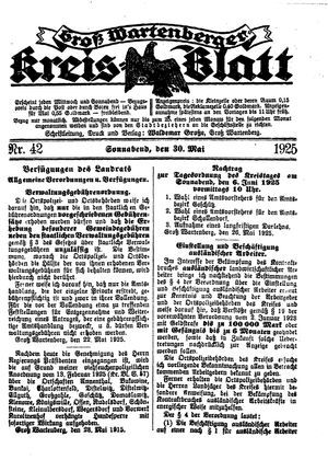 Groß-Wartenberger Kreisblatt vom 30.05.1925