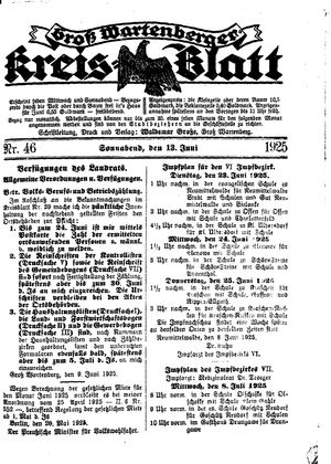 Groß-Wartenberger Kreisblatt on Jun 13, 1925