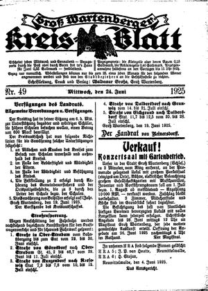Groß-Wartenberger Kreisblatt vom 24.06.1925