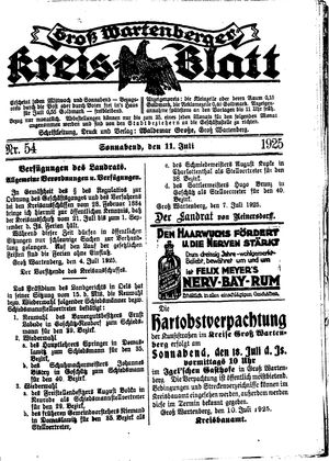 Groß-Wartenberger Kreisblatt vom 11.07.1925