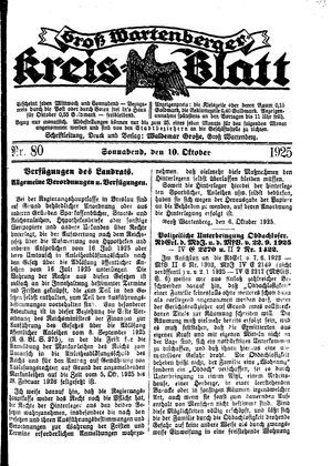 Groß-Wartenberger Kreisblatt vom 10.10.1925