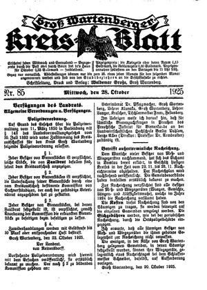 Groß-Wartenberger Kreisblatt vom 28.10.1925