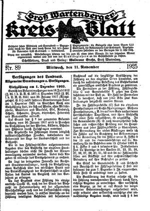 Groß-Wartenberger Kreisblatt on Nov 11, 1925