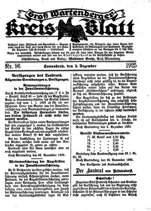 Groß-Wartenberger Kreisblatt on Dec 5, 1925