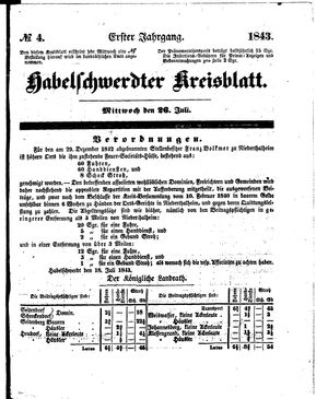 Habelschwerdter Kreisblatt vom 26.07.1843