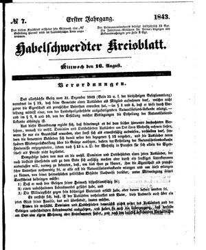 Habelschwerdter Kreisblatt on Aug 16, 1843