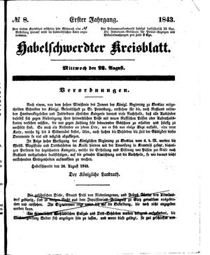 Habelschwerdter Kreisblatt vom 23.08.1843