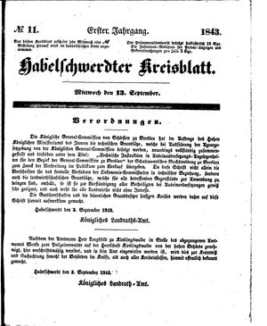 Habelschwerdter Kreisblatt on Sep 13, 1843