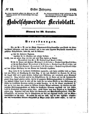 Habelschwerdter Kreisblatt vom 20.09.1843