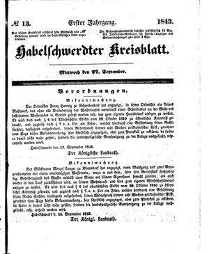 Habelschwerdter Kreisblatt on Sep 27, 1843