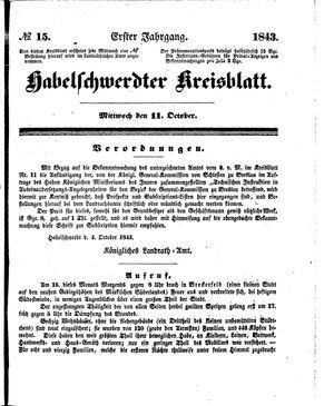 Habelschwerdter Kreisblatt vom 11.10.1843