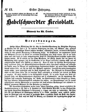 Habelschwerdter Kreisblatt on Oct 25, 1843